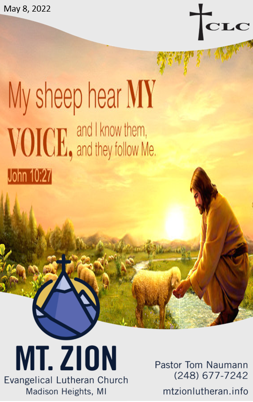 Good Shepherd Sunday – May 8, 2022